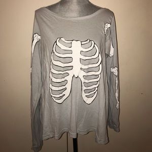 WILDFOX BONES Skeleton long sleeve tee top